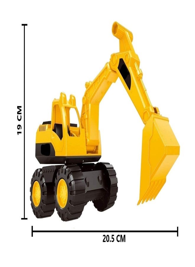 Globular Dig Dump Bulldozer Excavator Vehicle Construction Engineering Truck Toy for Kids, Unbreakable Push and Go Truck for Kids Pull Back Pack of 3 - Image 4